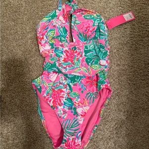 Lilly Pulitzer ledger halter one piece swimsuit